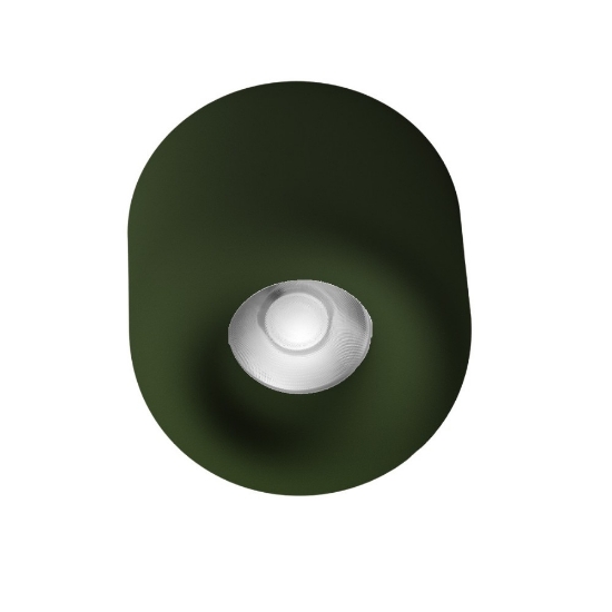 Faretto moderno sporgente da soffitto verde bosco tondo led 10w cct 3000k 4000k ip44