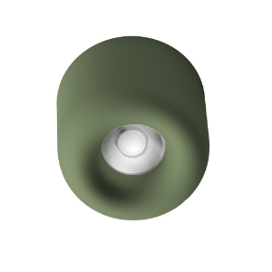 Faretto sporgente da soffitto verde salvia tondo led 10w cct 3000k 4000k ip44