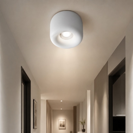 Faretto bianco led 10w cct 3000k 4000k design moderno da soffitto ip44