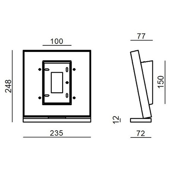 In bilico stilnovo applique design bianco e nero led 3000k