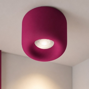 Faretto a plafone da soffitto moderno magenta led 10w cct 3000k 4000k ip44