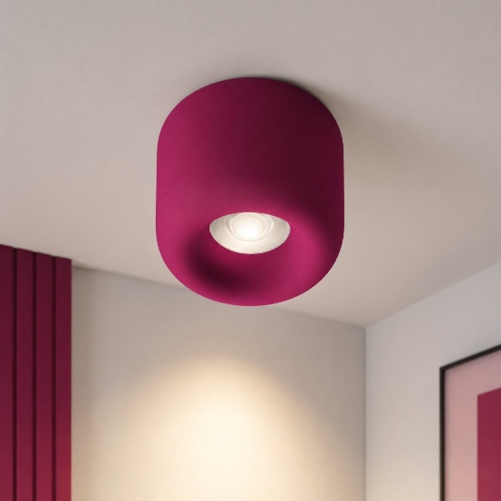 Faretto a plafone da soffitto moderno magenta led 10w cct 3000k 4000k ip44