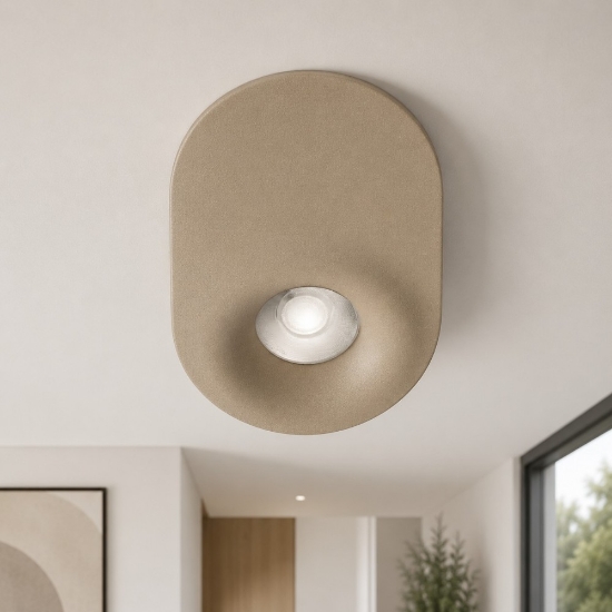 Faretto moderno da soffitto oro satinato led 10w cct 3000k 4000k ip44