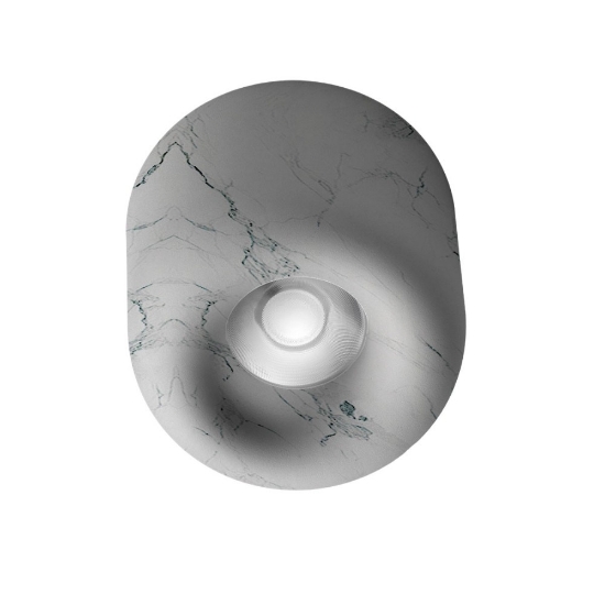 Faretto moderno da soffitto tondo effetto marmo bianco led 10w cct 3000k 4000k ip44
