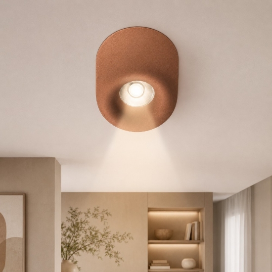 Faretto moderno da soffitto tondo rame led 10w 3000k 4000k ip44