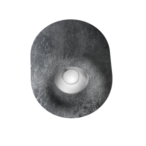 Faretto moderno da soffitto tondo decoro foglia argento led 10w cct 3000k 4000k ip44