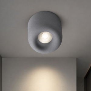 Faretto moderno da soffitto grigio perla led 10w cct 3000k 4000k ip44
