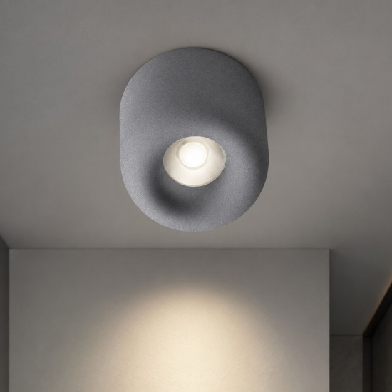 Faretto moderno da soffitto grigio perla led 10w cct 3000k 4000k ip44