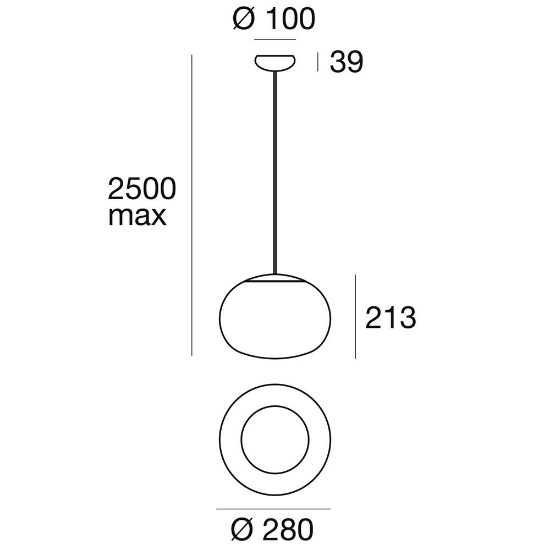 La mariee stilnovo lampada a sospensione design oro vetro dimmerabile led 3000k