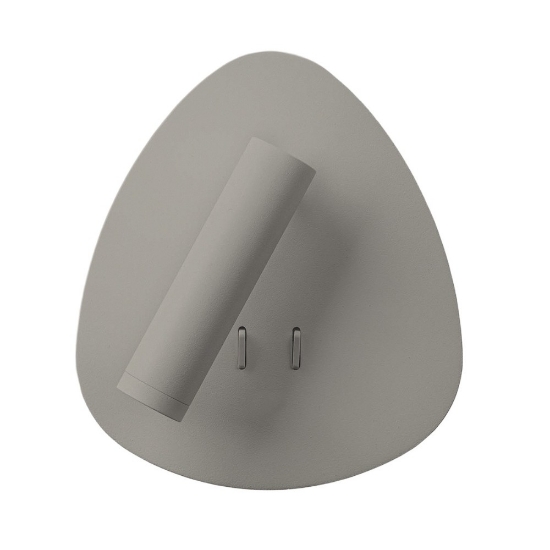 Applique moderna da comodino tortora doppia luce led 6+3w 3000k orientabile per camera da letto