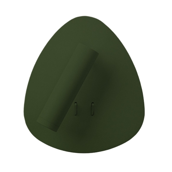 Applique da comodino verde bosco biemissione led 6+3w 3000k orientabile per camera da letto moderna