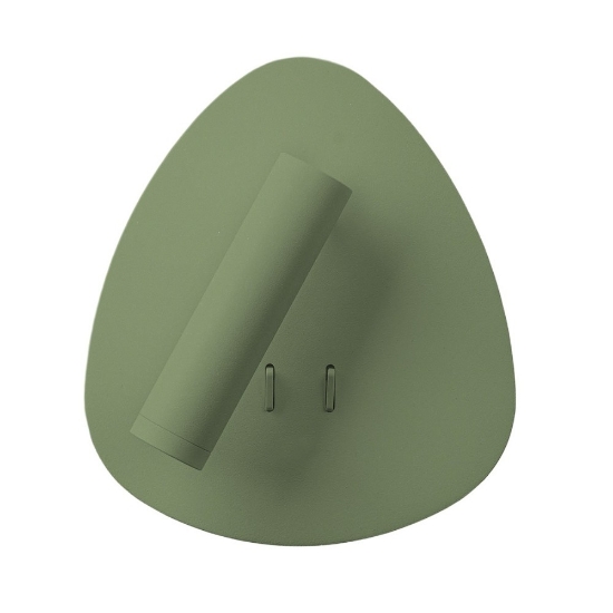 Applique per camera da letto da comodino verde salvia led 6+3w 3000k orientabile