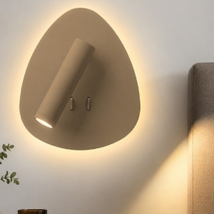 Applique da comodino camera da letto sabbia bagnata orientabile led 6+3w 3000k doppio interruttore