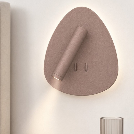 Applique con interruttore da comodino oro rosato led 6+3w 3000k orientabile per camera da letto