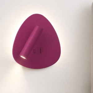 Applique moderna magenta led 6+3w 3000k orientabile per camera da letto