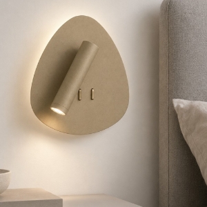Applique moderna da comodino oro opaco led 6+3w 3000k orientabile per camera da letto