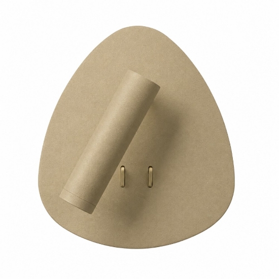 Applique moderna da comodino oro opaco led 6+3w 3000k orientabile per camera da letto