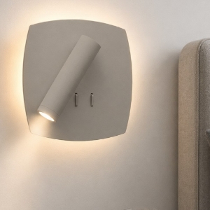 Lampada da parete tortora per comodino camera da letto moderna led 6w 3w 3000k orientabile