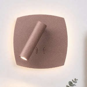 Applique camera da letto moderna oro rosato led 6+3w luce orientabile per comodini