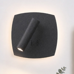 Applique lampada a parete da comodino antracite led 6+3w 3000k orientabile