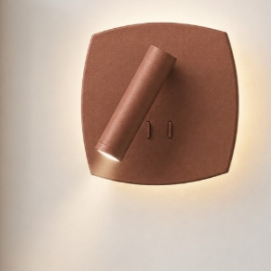 Applique da comodino per camera da letto rame opaco doppia luce led 6+3w 3000k orientabile