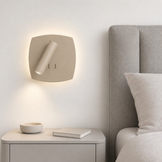 Applique moderna oro opaco orientabile led 6+3w 3000k biemissione da comodino