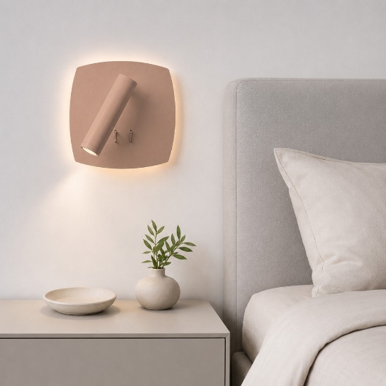 Applique lampada a parete da comodino moderna pesca luce orientabile led 6w+3w 3000k