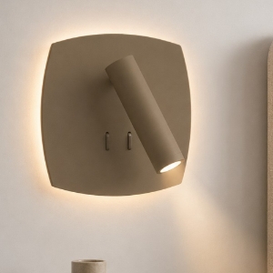 Lampada a parete per camera da letto da comodino sabbia bagnata led 6+3w 3000k luce orientabile