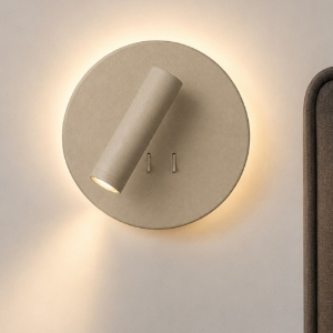 Applique moderna da comodino oro tonda led 6+3w 3000k luce orientabile per camera da letto