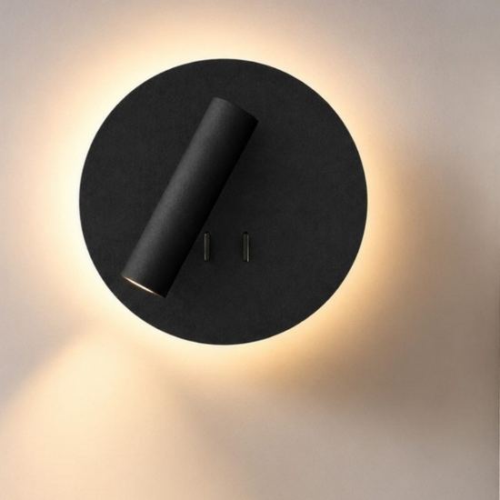 Applique da comodino moderna nera led 6w 3w 3000k doppia luce retroilluminazione