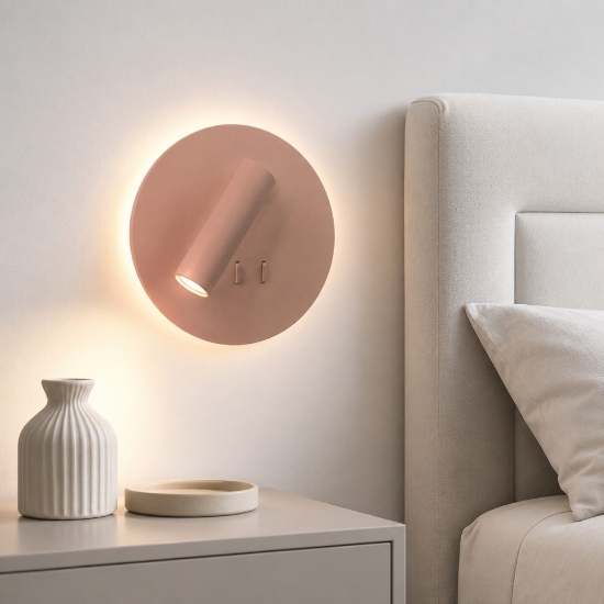 Applique moderna da comodino pesca led 6+3w 3000k orientabile per camera da letto