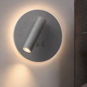 Applique grigio perla da comodino led 6+3w 3000k orientabile doppia luce per camera da letto