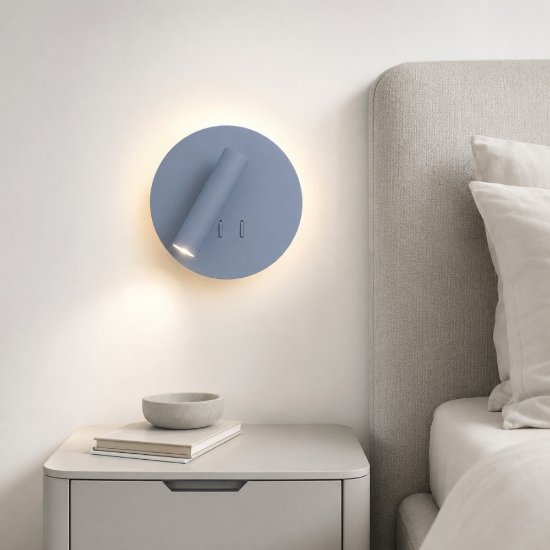 Applique da comodino carta da zucchero biemissione 6+3w 3000k luce orientabile per camera da letto