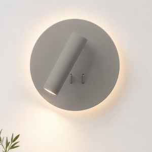 Applique tortora da comodino biemissione orientabile led 6+3w 3000k per camera da letto