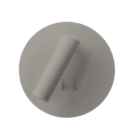 Applique tortora da comodino biemissione orientabile led 6+3w 3000k per camera da letto