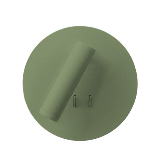Applique moderna da comodino verde salvia orientabile led 6w 3w 3000k con interruttore