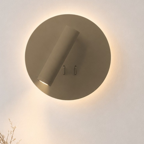 Applique tonda da comodino sabbia bagnata led 6w 3w 3000k orientabile per camera da letto