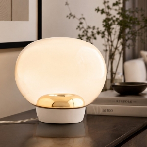 Lampada da tavolo design vetro oro led 3000k stilnovo la mariee