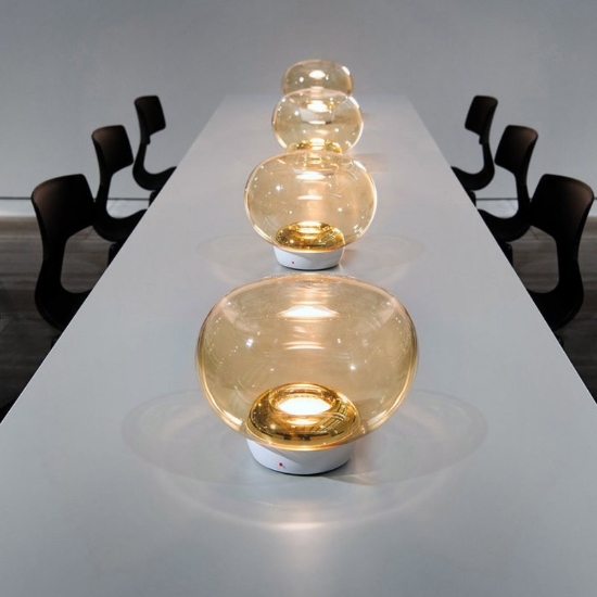 Lampada da tavolo design vetro oro led 3000k stilnovo la mariee