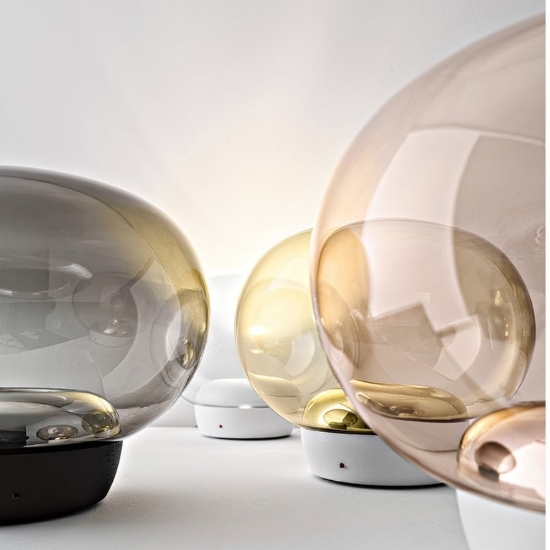 Lampada da tavolo design vetro oro led 3000k stilnovo la mariee