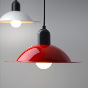 Lampada a sospensione moderna rossa e27 lampiatta stilnovo 50 cm