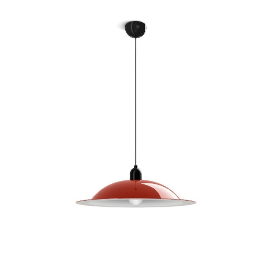 Lampada a sospensione moderna rossa e27 lampiatta stilnovo 50 cm