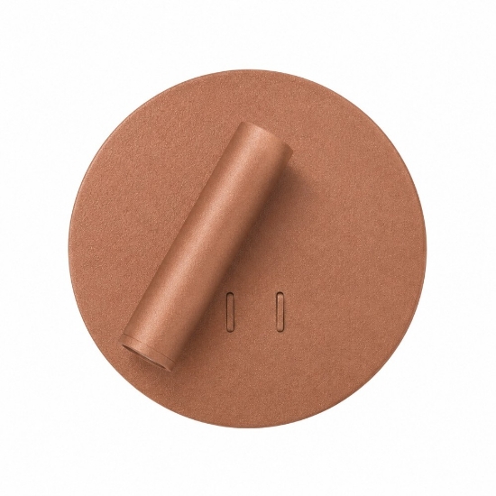 Applique da comodino rame opaco orientabile led 6+3w 3000k per camera da letto