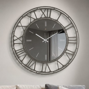 Orologio da parete rotondo effetto specchio fumé 70 cm