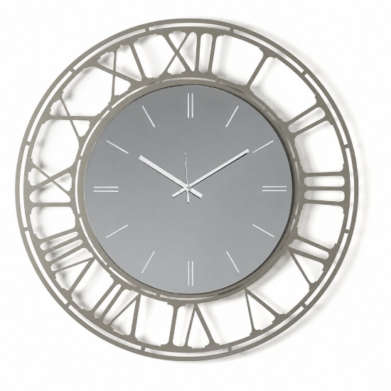 Orologio da parete rotondo effetto specchio fumé 70 cm
