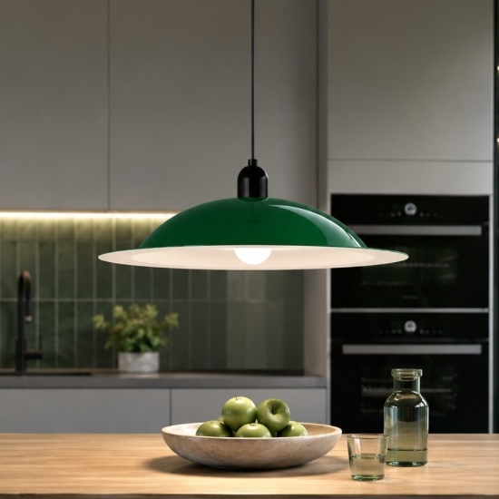 Lampada a sospensione verde led 11w 2700k e27 per soggiorno lampiatta stilnovo