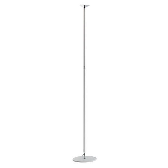 Lampada da terra moderna bianca e cromo led 3000k dimmerabile stilnovo luna