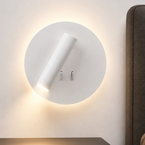 Applique moderna bianca per camera da letto led 6+3w 3000k luce orientabile