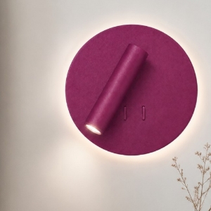 Applique per camera da letto da comodino magenta led 6+3w 3000k orientabile