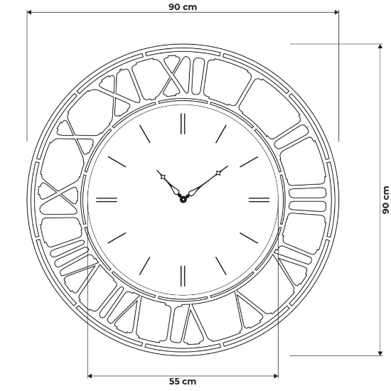 Grande orologio a parete  moderno rotondo effetto specchio fumé